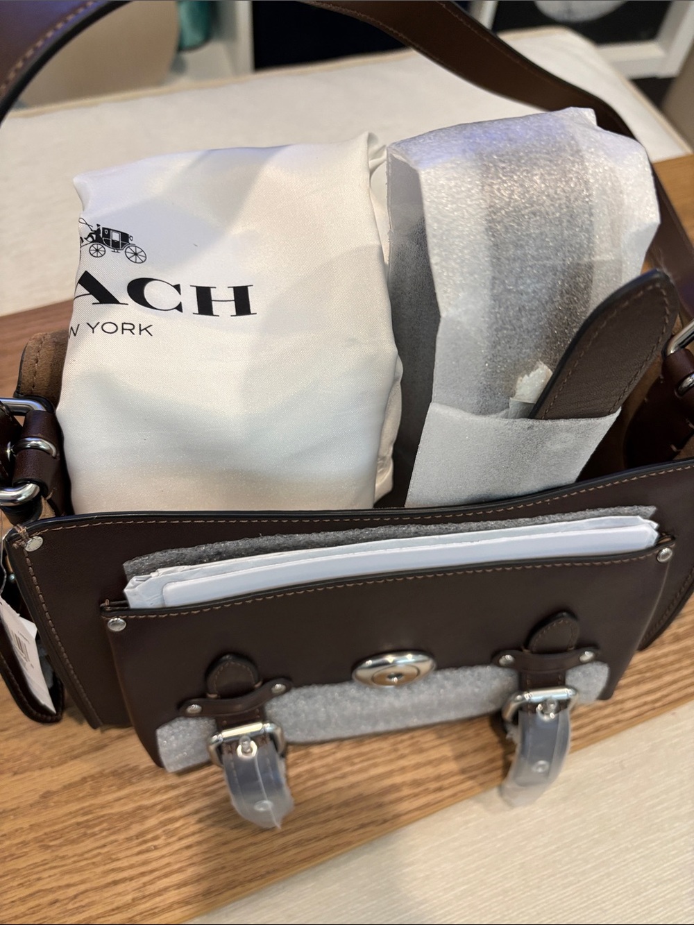 NWT, Coach Western Tabby bag, Dark Brown Leather Shoulder/Crossbody Bag - Picture 4 of 6